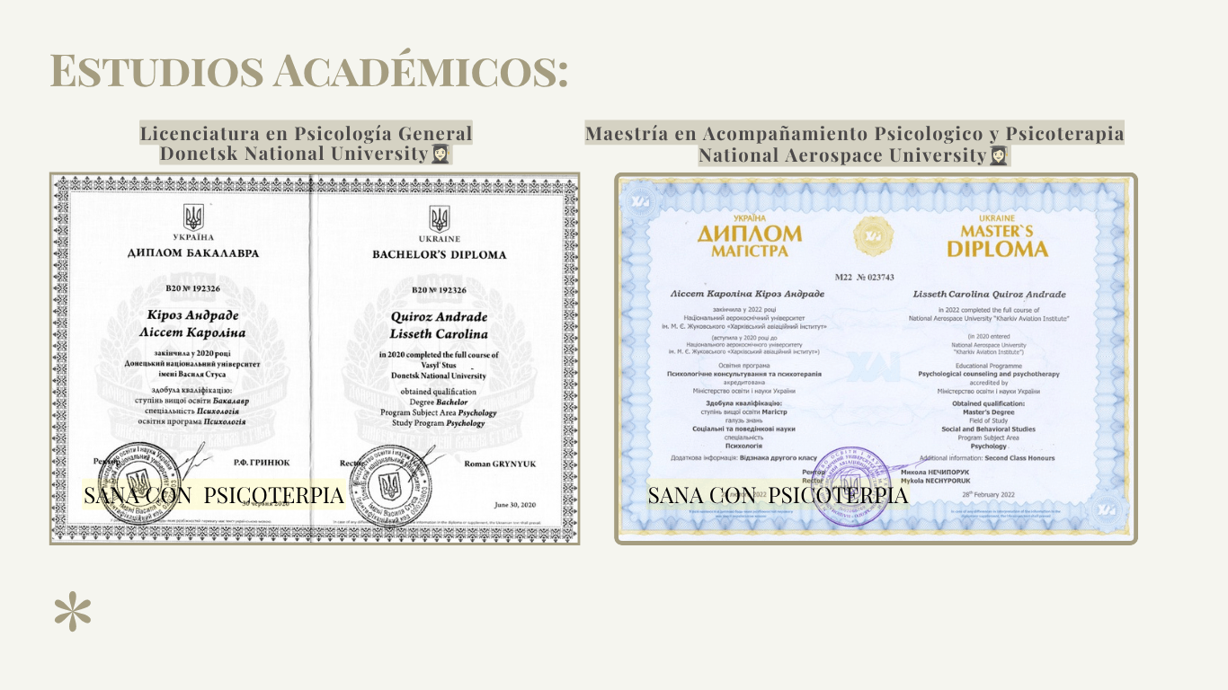 Estudios académicos de Carolina Quiroz Andrade